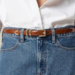 J. Crew Thin spazzolato Italian leather belt